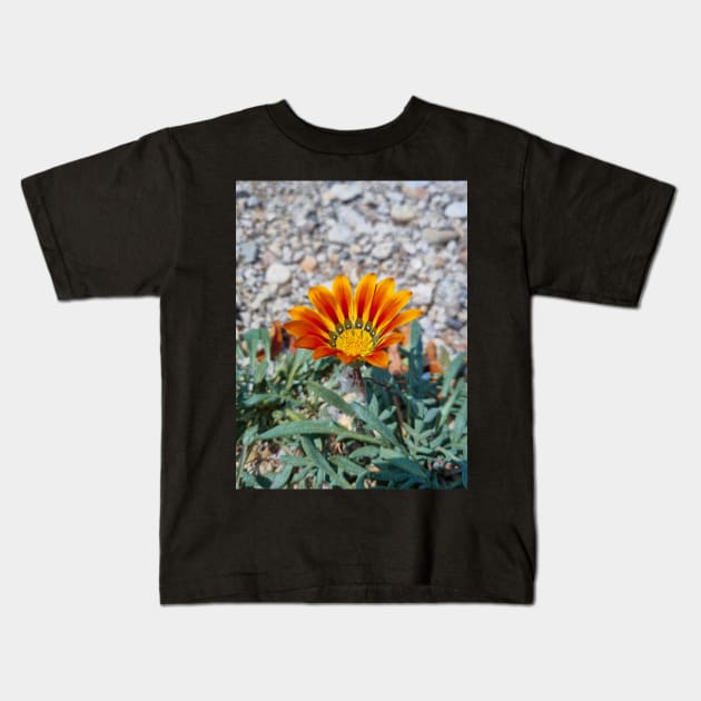 Beautiful Summer Orange Flower Kids T-Shirt by Anastasia-03